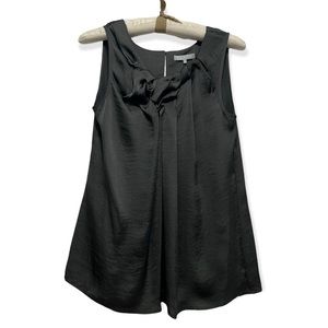 Violet & Claire "Bowed" Graphite Grey Sleeveless Blouse - Size Medium